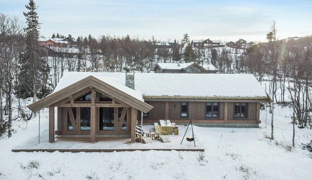 Modern log cabin for whole family at Geilo